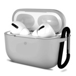 Funda Airpods 3 Gris Silicona con Gancho