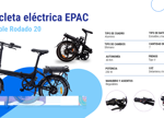 Bicicleta eléctrica plegable Enova rod. 20" Negro