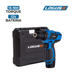 Taladro Atornillador Inalambrico Litio Logus 12v + Maletin