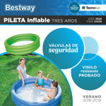 Pileta Inflable Niños 3 Aros 152 X 31 Cm Bestway 51026