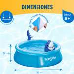 Pileta Inflable Funsicle P10U06200 Armado Facil Tiburon