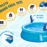 Pileta Inflable Funsicle P10U06200 Armado Facil Tiburon