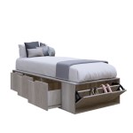 Cama Box EMC 1 Plaza con 3 Cajones y 1 Zapatero Helsinki