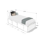 Cama Box EMC 1 Plaza con 3 Cajones y 1 Zapatero Helsinki