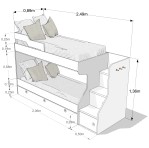 Cucheta EMC Con 3 Cajones y Escalera Blanco y  Báltico