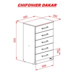 CHIFONIER DAKAR 5 CAJONES BLANCO