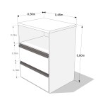 Mesa de luz PRO EMC con 2 Cajones y Estante Terrarum