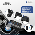 Receptor Bluetooth Usb Auto Microfono Manos Libres Fm 8 En 1