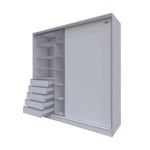 Gran Placard EMC 2,20m Puertas Corredizas con 5 Cajones Blanco