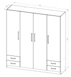 Placard 4 Puertas de 173 Cm Pac170 Blanco DIELFE