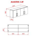 ALACENA 1.40 MTS. BLANCO MELAMINA