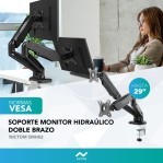 Soporte Tv/ Monitor Doble Brazo de Mesa Nictom SMH02 13 a 29 Pulgadas Articulado