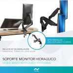 Soporte Tv/ Monitor Doble Brazo de Mesa Nictom SMH02 13 a 29 Pulgadas Articulado