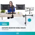 Soporte Tv /Monitor Doble Brazo de Mesa Nictom SM04 13" A 27" Articulado