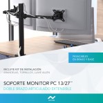 Soporte Tv /Monitor Doble Brazo de Mesa Nictom SM04 13" A 27" Articulado