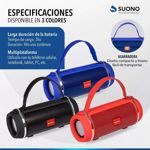 Parlante Portatil Bluetooth Suono Radio Fm Rojo