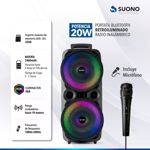 Parlante Portátil Suono Bluetooth Karaoke Microfono Radio Fm