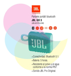 Parlante Jbl Go 3 Portátil Con Bluetooth Waterproof Teal