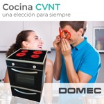 Cocina Domec CVNT4-56, eléctrica, vitrocerámica, 4 hornallas, negra