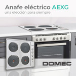 Anafe Domec AEXG, eléctrico, 4 hornallas, acero inoxidable