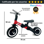 TRICICLO PATACLETA 2 EN 1 MACROBABY ROJO