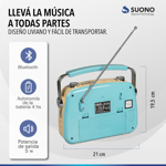 Radio Vintage Inalámbrica Parlante Portátil Bluetooth Am Fm