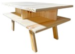 Mesa Ratona De Arrime En Pino Madera Nordica Escandinava Con Divisiones!