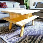 Mesa Ratona De Arrime En Pino Madera Nordica Escandinava Con Divisiones!