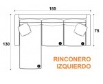 Sillón Esquinero Convertible 3 Cuerpos De Chenile Gris Claro 1.85 MTS