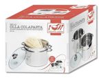 Olla Con Colapasta 24 Cm Ac. Inox. C Tapa De Vidrio Templado