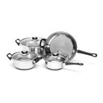 Bateria De Cocina 7 Piezas Ac. Inox Cacerola Sarten C/ Tapa