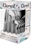 Juego de Cubiertos 24 Piezas Gris en Caja Con Visor 41224 CAROL