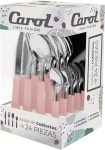 Juego de Cubiertos 24 Piezas Rosa en Caja Con Visor 41224 CAROL