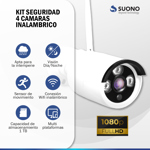 Kit Seguridad 4 Camaras Inalambrico Nvr Wifi Cctv Monitoreo