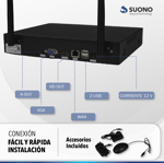 Kit Seguridad 4 Camaras Inalambrico Nvr Wifi Cctv Monitoreo