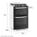 Cocina Doble Horno Sup/Eléctrico Inf/Gas Electrolux 56DBQ