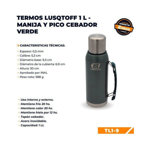 Termo 1 Litro Acero Inoxidable Lusqtoff Frio Y Calor Verde