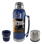 Termo Acero Inox 1 Litro Lusqtoff Azul Frio Calor Manija