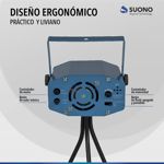 SUONO Laser Audioritmico Multipunto Luces Profesional Fiestas 220v