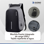 Mochila Antirrobo Impermeable Suono Puerto Usb Snac-1000