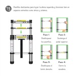 Escalera de Aluminio Telescópica 200cm Bynox