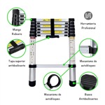 Escalera de Aluminio Telescópica 200cm Bynox