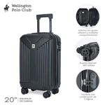 Valija de Cabina Carry On, 20 pulgadas Wellington Polo Club Color Negro