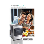 Cocina Domec CGXV, Multigas, ancho 56 cms., acero inoxidable