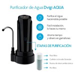 Purificador de agua Negro 14000L + 1 repuesto Elimina Cloro