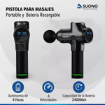 Pistola Masajeadora Suono Profesional 6 Velocidades