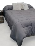 Acolchado Premium 2 1/2 Plaza Queen Gris Oscuro FP HOME