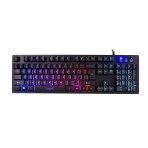 Teclado simil-mecanico gamer USB con leds RGB y 17 modos de iluminacion Nisuta NSKBG5RL Negro