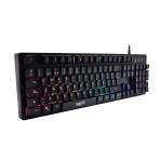 Teclado simil-mecanico gamer USB con leds RGB y 17 modos de iluminacion Nisuta NSKBG5RL Negro