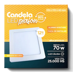 Plafon Panel Led Cuadrado 12w Embutir Luz Calida (6826)